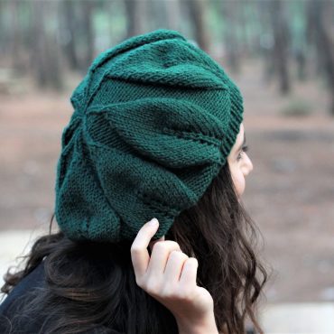 Handmade Slouchy Knit Beret: Wool Hat For Women