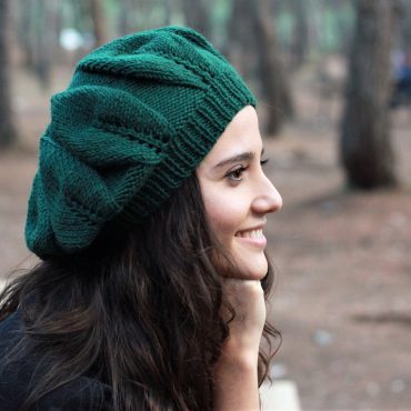 Handmade Slouchy Knit Beret: Wool Hat For Women