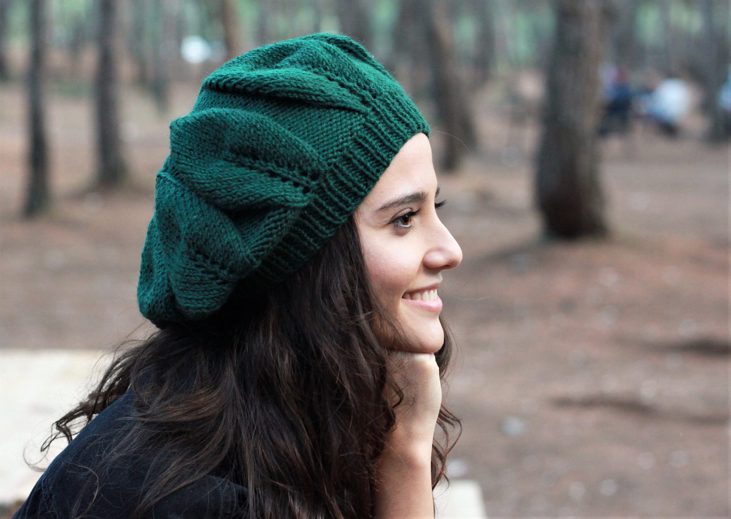 Handmade Slouchy Knit Beret: Wool Hat For Women