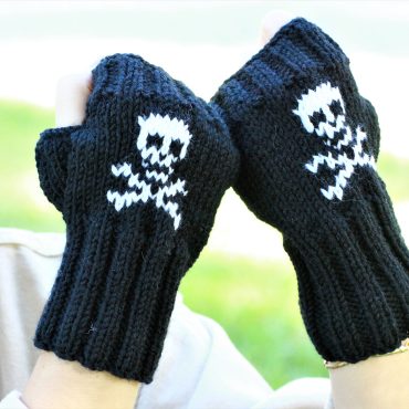 Skull Black Fingerless Gloves For Women Gothic Princess