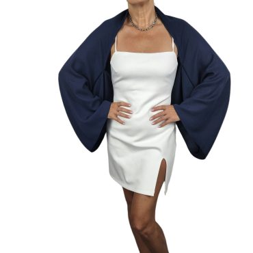 Navy Blue Pashmina Shawl Bolero: Bridesmaid Wrap Evening