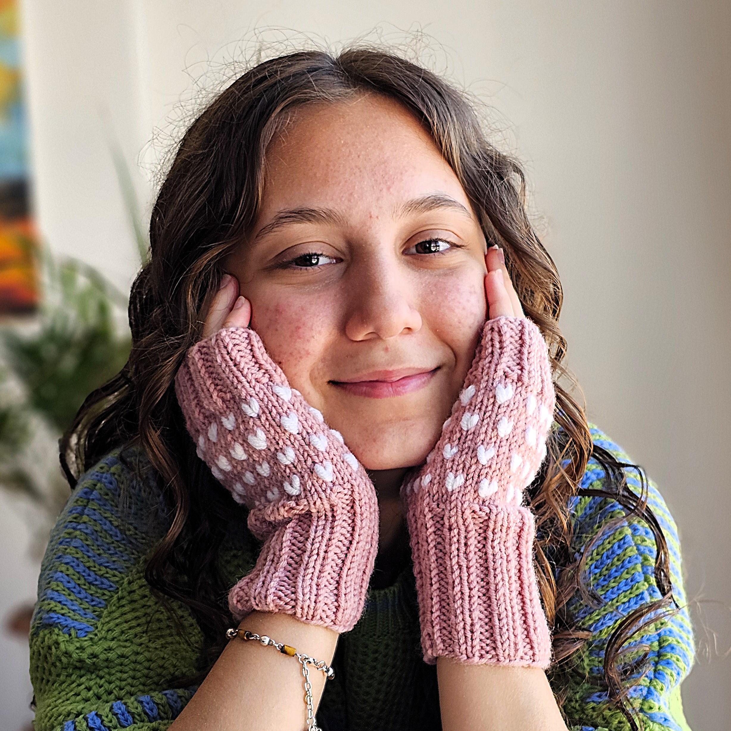 Custom Heart Fingerless Gloves Winter Clothing And Accessories