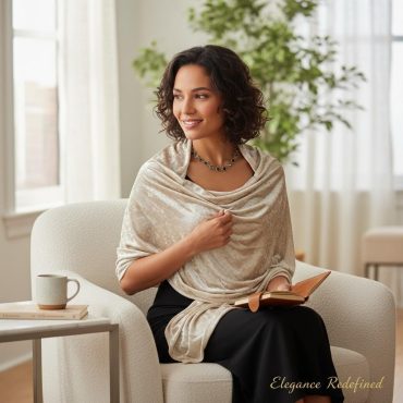 Champagne Velvet Shawl: Gold Beige Evening Wedding Wrap