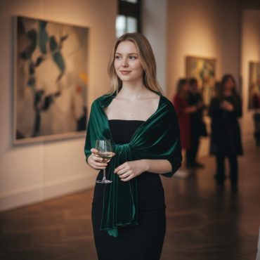 Emerald Green Velvet Shawl: Occasion Wedding Evening Wrap