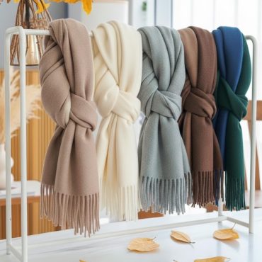 Reversible Cashmere Wool Scarf: Two Tone Elegant Winter